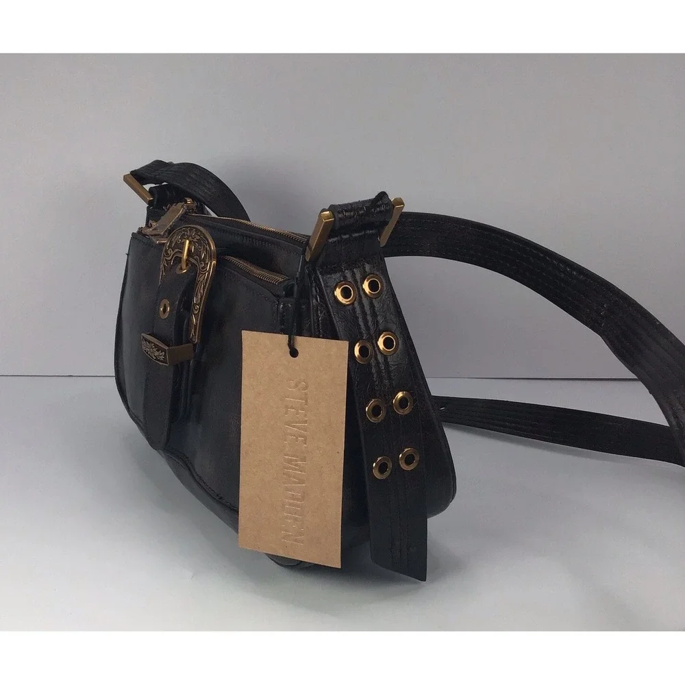 STEVE MADDEN BRubben2 brown distressed crossbody bag